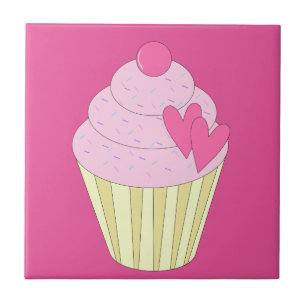 illusima Versierde Cupcake Tegeltje