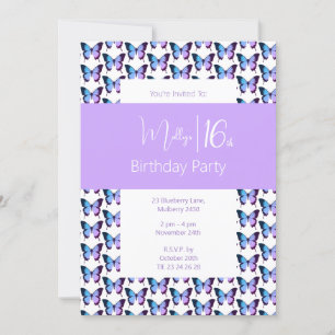 illusima Vlinder Patroon Sweet 16 Verjaardag Kaart