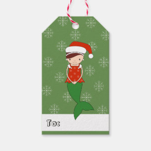 illusima Zeemeermin Kerstsneeuwvlokken Cadeaulabel