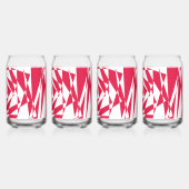 Illusion abstraite rouge blanc (Dos)