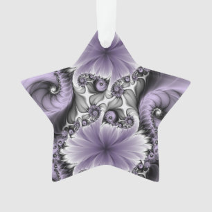 Illusion de lilas Art fractal floral abstrait étoi