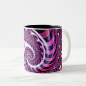 Illusion de spirale rose et noire Mug à deux tons (Devant droit)