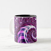 Illusion de spirale rose et noire Mug à deux tons (Devant gauche)