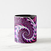Illusion de spirale rose et noire Mug à deux tons (Centre)
