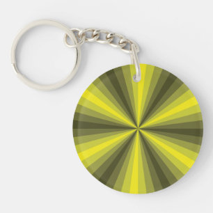 Illusion d'optique porte-clés en acrylique jaune