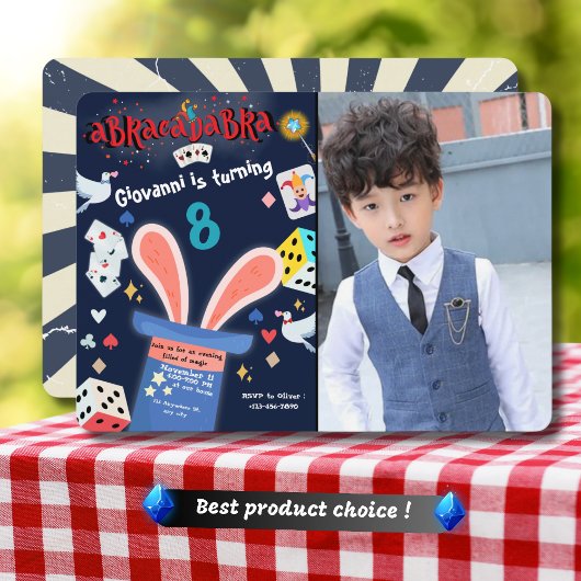 Illusion magique Invitation Anniversaire Photo per