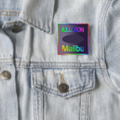 "ILLUSION Malibu"-Button! Vierkante Button 5,1 Cm (In situ)