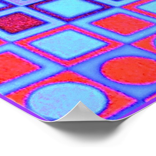 ILLUSION OPTIQUE AFFICHE BLEU (Coin)