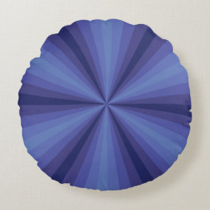 Illusion optique Coussin rond bleu