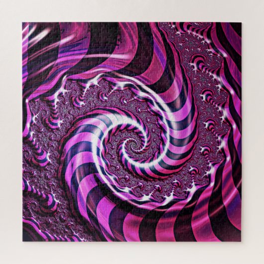Illusion spirale rose et noire Puzzle (Vertical)