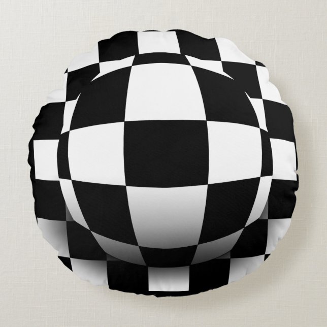 Illusionaire diepte rond kussen (Voorkant)