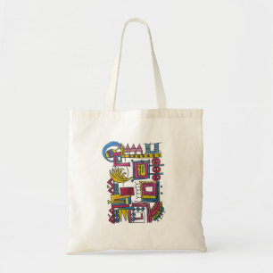 Illusoire-whimsische handgeschilderde abstracte ku tote bag