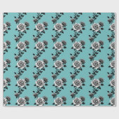 Illustrated Black And White Roses  Cadeaupapier (Vlak)