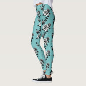 Illustrated Black And White Roses  Leggings (Links)