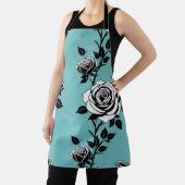 Illustrated Black And White Roses  Schort (Insitu)