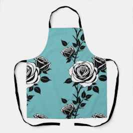 Illustrated Black And White Roses Schort