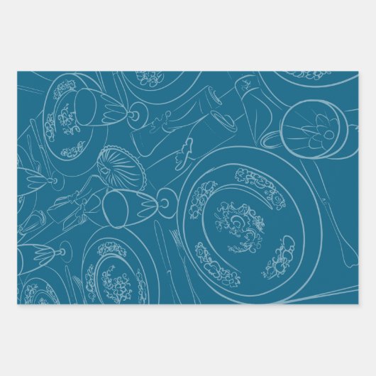 Illustrated Brunch Tablescape Inpakpapier Vel (Voorkant 2)