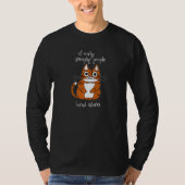 Illustrated Cat with Sarcastic Diet Comment T-shirt (Voorkant)
