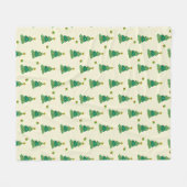 Illustrated Christmas Trees Fleece Blanket (Voorkant (Horizontaal))
