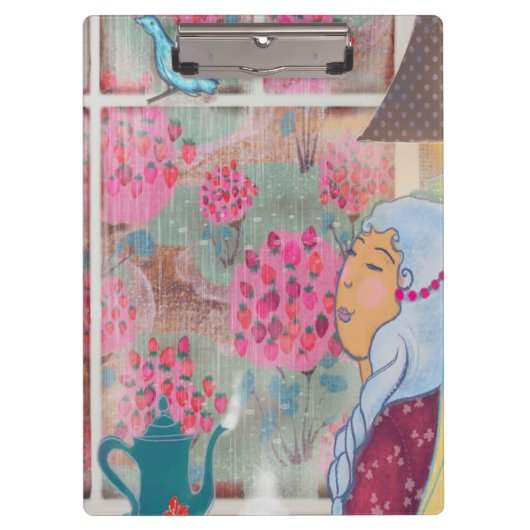 Illustrated Clipboard – Colorful Pattern Design Klembord (Voorkant)