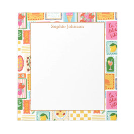 Illustrated French Italian Pattern Personalized Notitieblok
