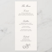 Illustrated Locket Whimsical Wedding Menu (Devant)