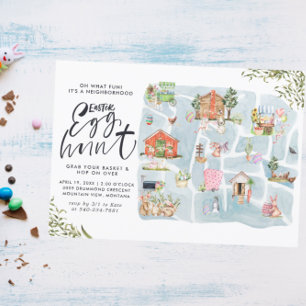Illustrated Map   Neighborhood Easter Egg Hunt Kaart