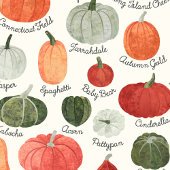 Illustrated Pumpkin Types with Labels Cadeaupapier