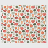 Illustrated Pumpkin Types with Labels Cadeaupapier (Vlak)