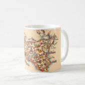 Illustrated Vintage Map of Sicily Mug (Devant droit)