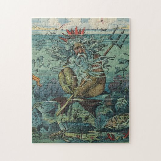 illustratie 1898: Poseidon & Sunken Ships Legpuzzel (Verticaal)