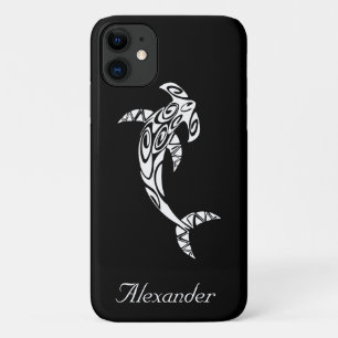 Illustratie aangepaste tribale hammerhead-haai iPhone 11 hoesje