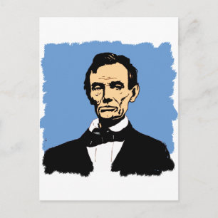 Illustratie Abraham Lincoln over blauw Briefkaart