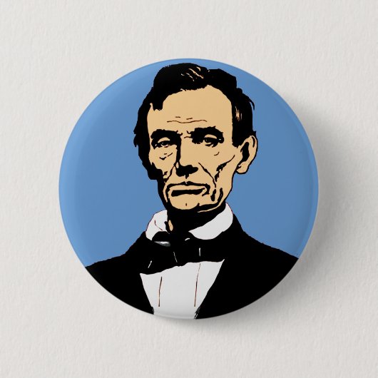 Illustratie Abraham Lincoln over blauw Ronde Button 5,7 Cm (Voorkant)