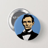 Illustratie Abraham Lincoln over blauw Ronde Button 5,7 Cm (Voorkant /achterkant)