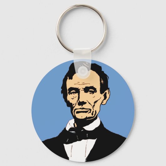 Illustratie Abraham Lincoln over blauw Sleutelhanger (Voorkant)