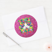 Illustratie abstracte kat ronde sticker (Envelop)