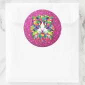 Illustratie abstracte kat ronde sticker (Tas)