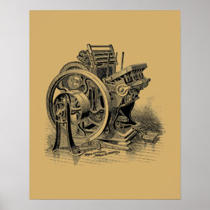 Illustratie afdrukpers poster