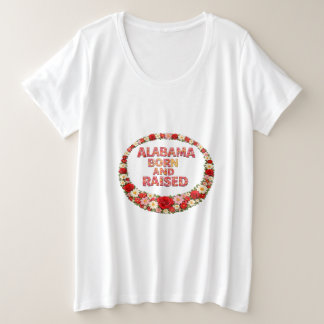 Illustratie 'Alabama Born and Raised' Grote Maat T-shirt