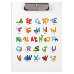 Illustratie Alfabet Dierlijke Letters Klembord