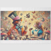 illustratie Alice Mad Hatter Decoupage Tissuepapier (Voorkant)