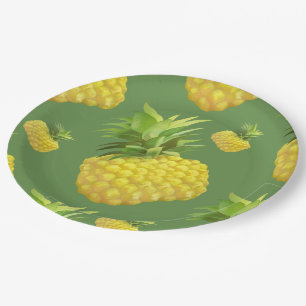 Illustratie ananas papieren bordje