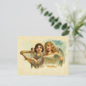 illustratie Angels Singing en Harp Briefkaart (Staand voorkant)