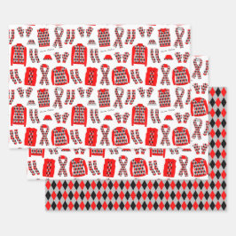 Illustratie Argyle Clothes in het rood Inpakpapier Vel