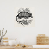  illustratie Armadillo Retro Armadillos Poster (Keuken)