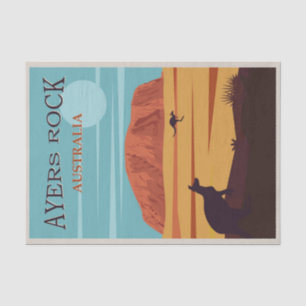 illustratie Ayers Rock, Australië Tissuepapier
