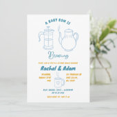 illustratie baby shower Tea Doodle Kaart (Staand voorkant)