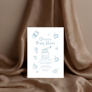 illustratie baby shower Tea Doodle Kaart