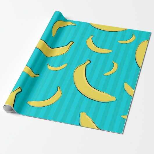 Illustratie bananen cadeaupapier (Uitgerold)